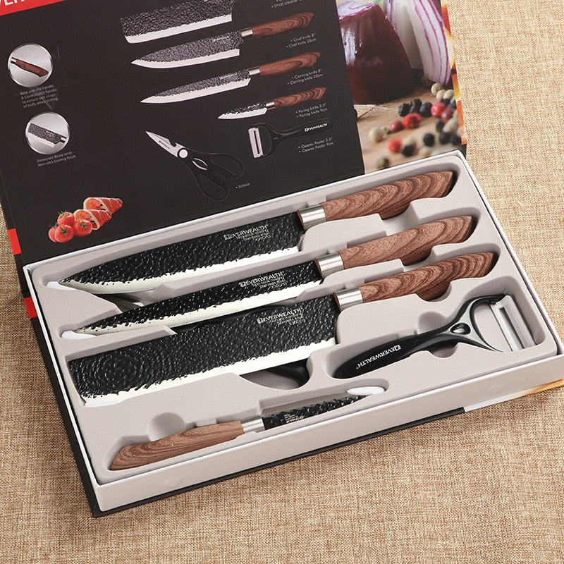 Stainless Steel Kitchen Knives Set Tools Forged Kitchen Knives