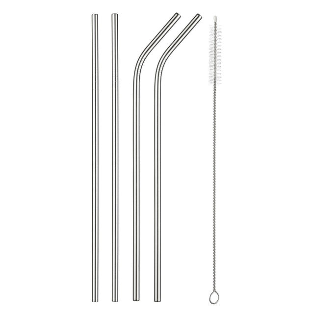 304 Stainless Steel Straw Reusable Metal Drinking Straws Set Wholesale With Cleaning Brush Party Bar Accessory Eco Friendly New