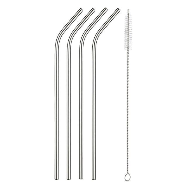 304 Stainless Steel Straw Reusable Metal Drinking Straws Set Wholesale With Cleaning Brush Party Bar Accessory Eco Friendly New