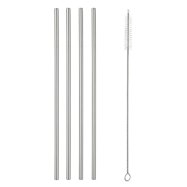 304 Stainless Steel Straw Reusable Metal Drinking Straws Set Wholesale With Cleaning Brush Party Bar Accessory Eco Friendly New