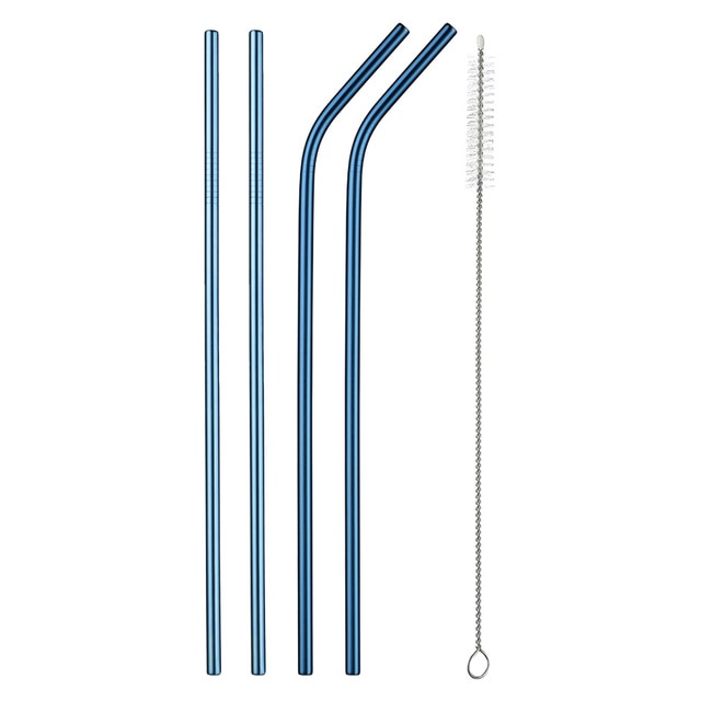 304 Stainless Steel Straw Reusable Metal Drinking Straws Set Wholesale With Cleaning Brush Party Bar Accessory Eco Friendly New