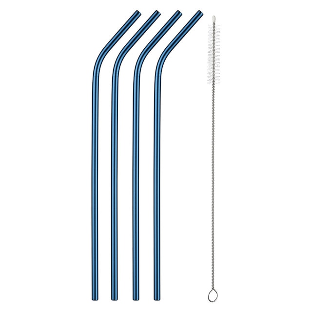 304 Stainless Steel Straw Reusable Metal Drinking Straws Set Wholesale With Cleaning Brush Party Bar Accessory Eco Friendly New