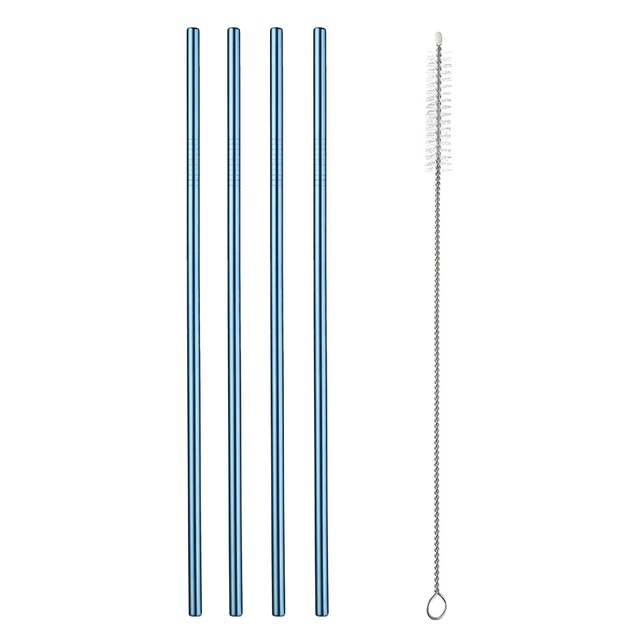 304 Stainless Steel Straw Reusable Metal Drinking Straws Set Wholesale With Cleaning Brush Party Bar Accessory Eco Friendly New