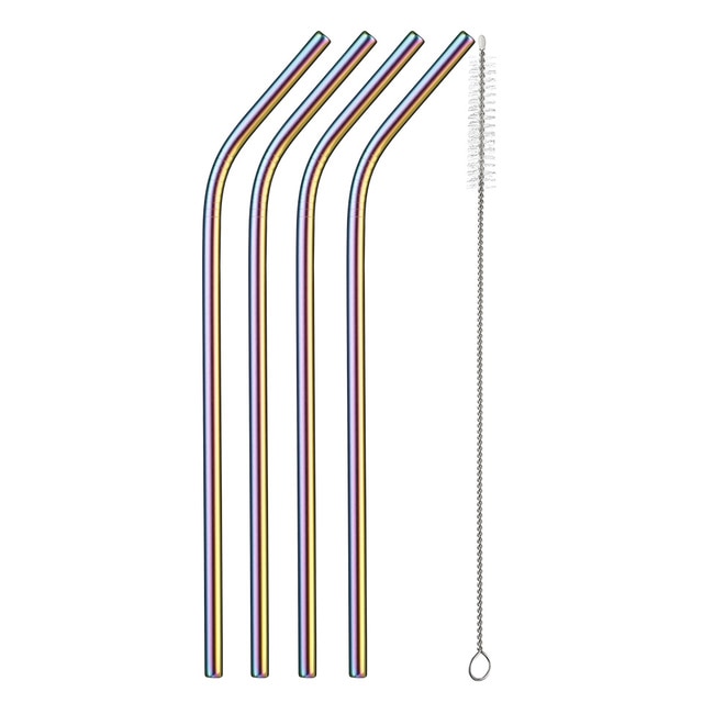 304 Stainless Steel Straw Reusable Metal Drinking Straws Set Wholesale With Cleaning Brush Party Bar Accessory Eco Friendly New