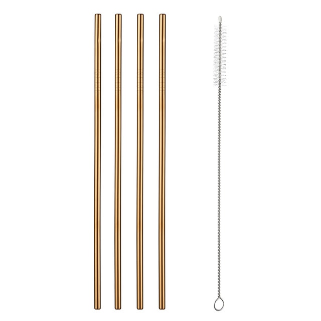 304 Stainless Steel Straw Reusable Metal Drinking Straws Set Wholesale With Cleaning Brush Party Bar Accessory Eco Friendly New